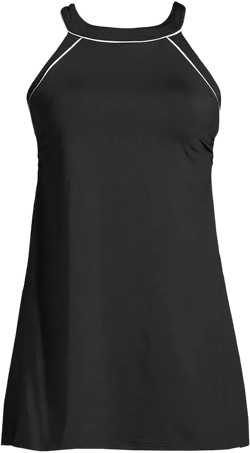 Women's High Neck Swim Dress One Piece Swimsuit Adjustable Straps