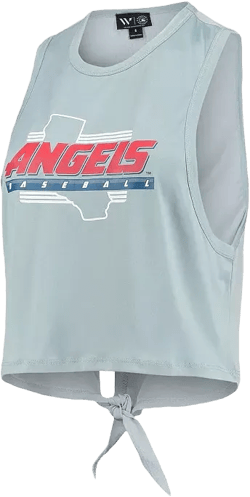 Women's Light Blue Los Angeles Angels Open Back Twist-Tie Tank Top
