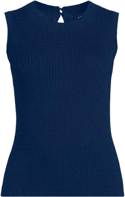 Women's Fine Gauge Baby Cable Crew Neck Sleeveless Sweater - Set Top