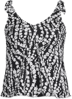 Lands' End Women's Long Torso Tie Shoulder Flutter Tankini Top