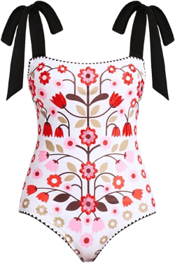 Women's Floral Symphony Embroidered Swimsuit