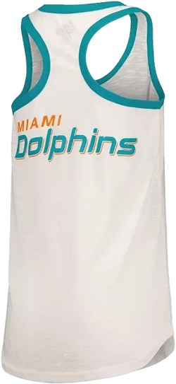 Women's White Miami Dolphins Tater Racerback Tank Top
