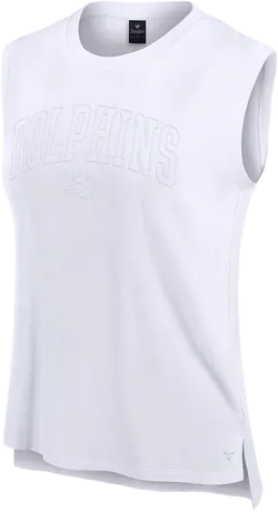 Women's White Miami Dolphins Studio Gym Tank Top