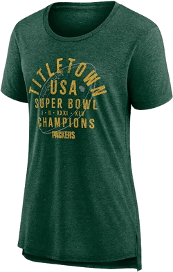 Women's Green Bay Packers Vintage Graphic Tri-Blend Scoop Neck T-Shirt
