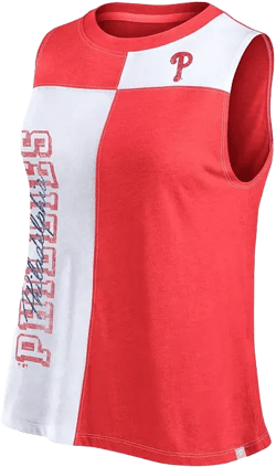 Women's Red/White Philadelphia Phillies Color-Block Tank Top