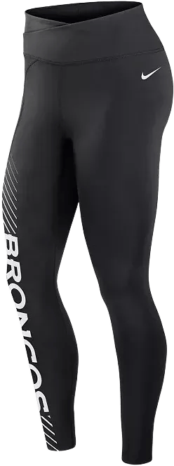 Women's Black Denver Broncos Yard Line Crossover Leggings