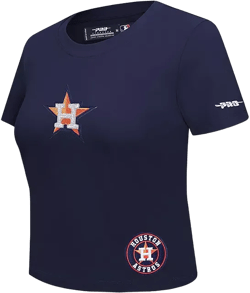 Pro Standard Women's Navy Houston Astros Game Day Classics Baby Doll Cropped T-Shirt