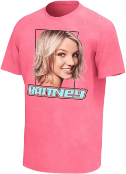 Men's Pink Britney Spears Smile Washed Graphic T-shirt