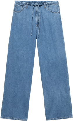 Women's Belted Wide Leg Denim Pants