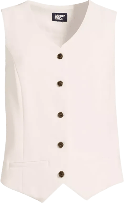 Plus Size Crepe Button Front Vest