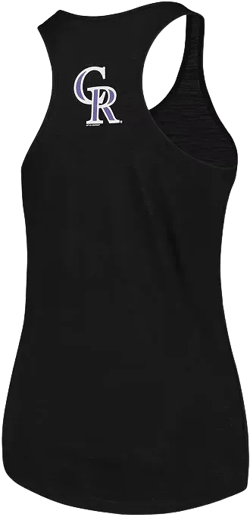 Women's Black Colorado Rockies Plus Size Swing for the Fences Racerback Tank Top