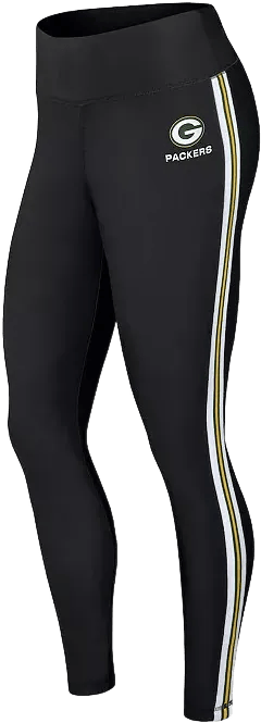 Women's Black Green Bay Packers Color Block Leggings