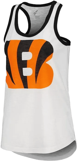 Women's White Cincinnati Bengals Tater Racerback Tank Top