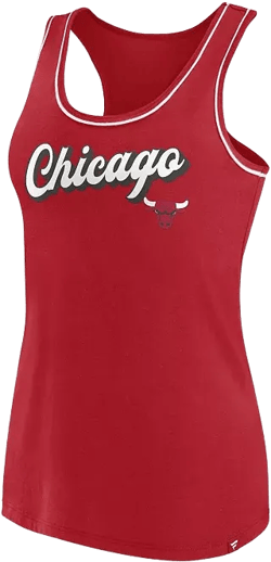 Women's Red Chicago Bulls Wordmark Logo Racerback Tank Top
