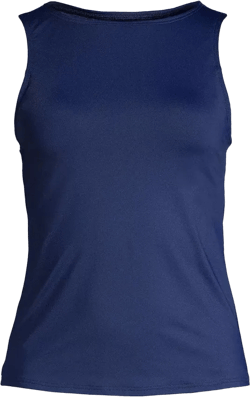 Lands' End Women's Mastectomy High Neck UPF 50 Sun Protection Modest Tankini Swimsuit Top