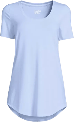 Women's Short Sleeve Power Performance Scoop Neck Curved Hem Tunic Tee