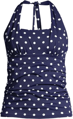 Lands' End Plus Size Square Neck Halter Tankini Swimsuit Top