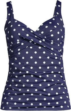 Women's V-Neck Wrap Underwire Tankini Swimsuit Top