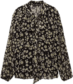 Women's Floral Tie Blouse