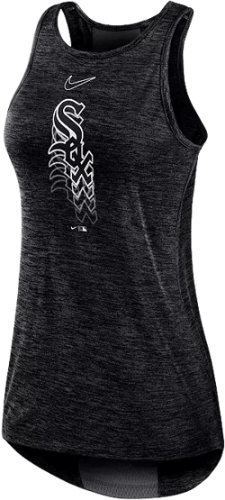Women's Black Chicago White Sox Logo Fade High Neck Performance Tank Top