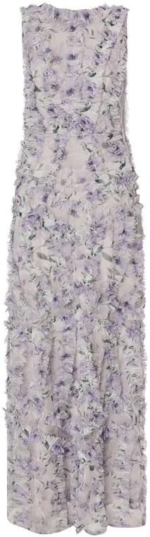 Women's Floral Puff Sleeve Maxi Dress