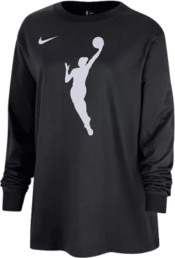 Nike Women's Black WNBA Jump Woman Logo Boyfriend Oversized Long Sleeve T-Shirt