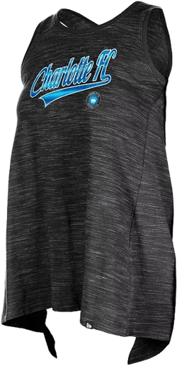 Women's by New Era Black Charlotte FC Athletic Cross Back Tank Top