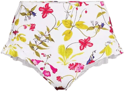 Women's Ruffle High Waisted High Leg Bikini Bottoms