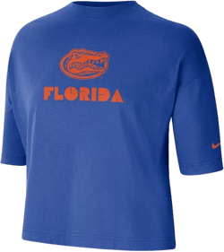 Women's Royal Florida Gators Crop Performance T-shirt