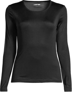 Petite Silk Interlock Long Sleeve Crewneck Long Underwear Top