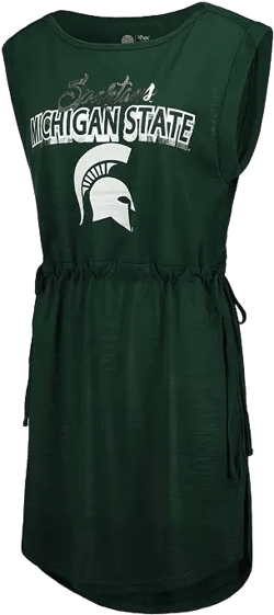 Women's G-III 4Her by Carl Banks Green Michigan State Spartans GOAT Swimsuit Cover-Up Dress