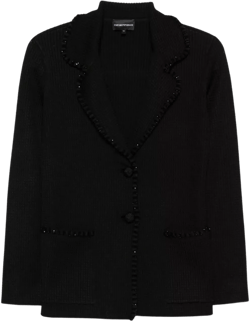 Tailored Blazer Jacket In Textured Fabric In Black