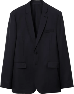 Wool Tailored Jacket In Dark Navy