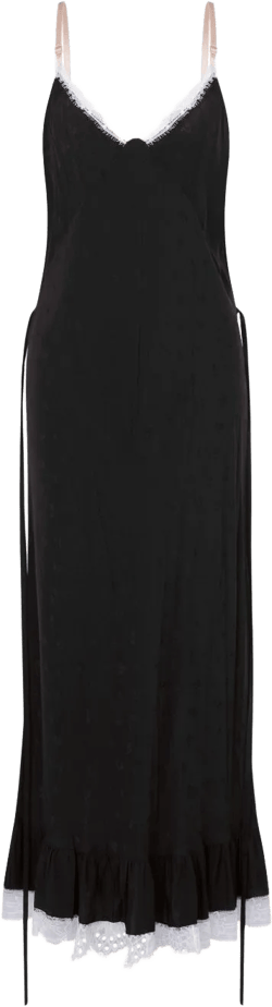 lace-trim maxi dress