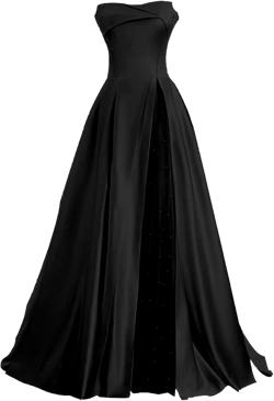 ZSWWYibo Strapless Princess Ball Gowns Pearl Satin Ball Gowns Evening Party Dresses 6 Black