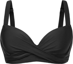 Women's Twist Front Bikini Tops Adjustable Spaghetti Straps Push Up Bathing Suit Top Padded Swimsuit Top,No Bottoms Black XX-Large