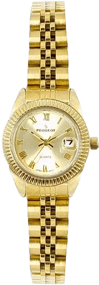 Women's Gold-Tone 25mm Fluted Bezel Steel Bracelet Watch with Gold Dial