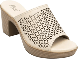 Women s Leather Heel Slip-On Sandals By Flexi