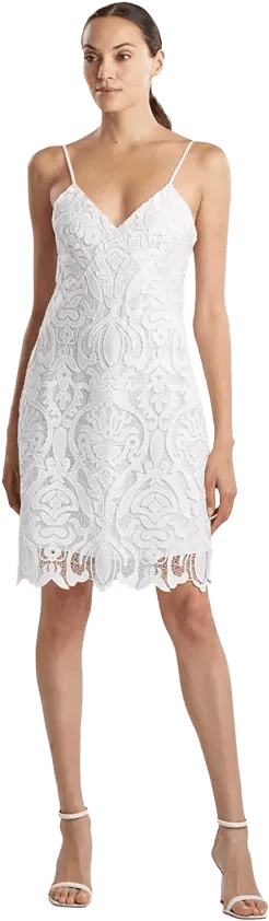 Women's Suzani Lace Scalloped-Hem A-Line Dress
