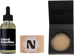 Naked Rebellion Women's The Nudist Kit: Nude Shade Sweat-Proof Boob Tape, Skin Hydrator and Tape Remover Body Oil & Reusable Nipple Stickies