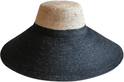 Riri Duo Jute Handwoven Straw Hat In Natural & Black