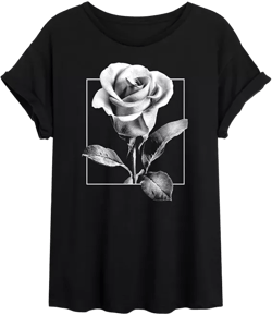 Trendy Juniors Rose Graphic Oversized Tee