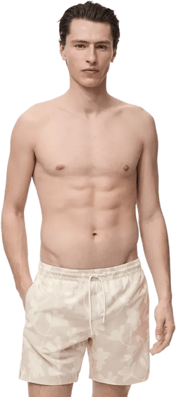 Mango Men's Floral Print Swim Trunks