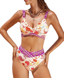 CUPSHE Women's Romantic Boho Paisley Bikini Set