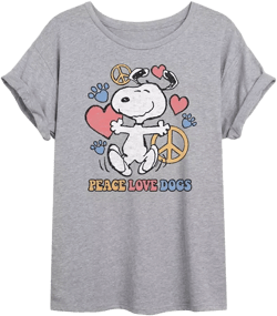 Trendy Juniors Peanuts Dog Graphic Oversized Tee