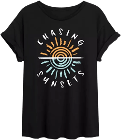 Trendy Juniors Sunsets Graphic Oversized Tee