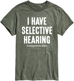 Hybrid Apparel Selective Hearing Men's Short Sleeve Tee