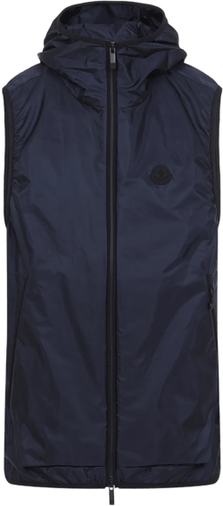 Moretan Zip-up Vest In Blue