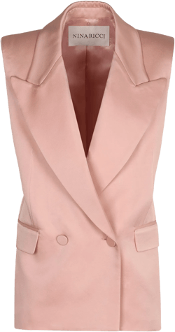 Double-breasted Sleeveless Jacket In Pink