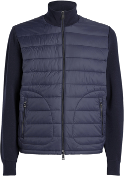 Quilted Knit Jacket In Navy